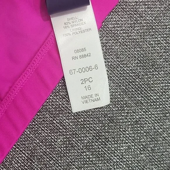 Kim Gravel x Swimsuits For All Scoop Neck Tankini Set w Bike Shorts Size 16 Pink - Picture 7 of 9